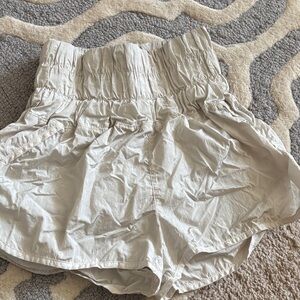Free People Women's Cream High-Waisted Shorts